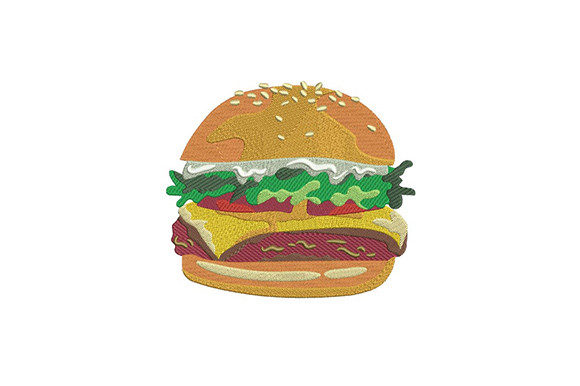 Ham Cheese Burger Embroidery