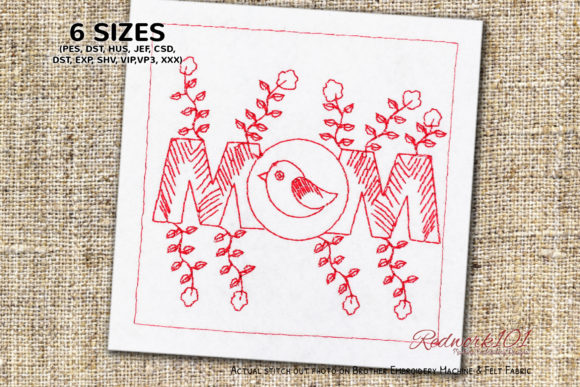 Mom Bird Embroidery Design