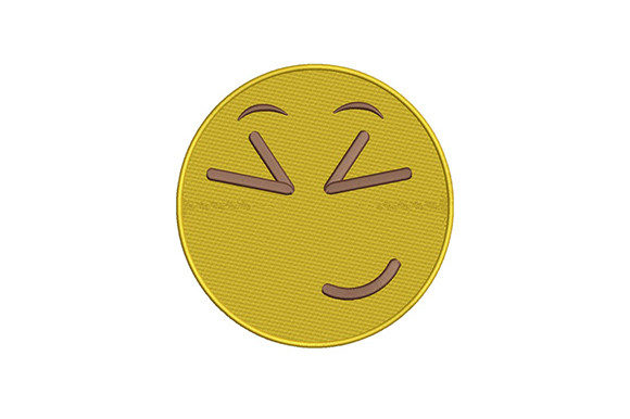 Squinting Eyes Emoji Embroidery