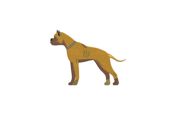 Staffy Terrier Embroidery Design