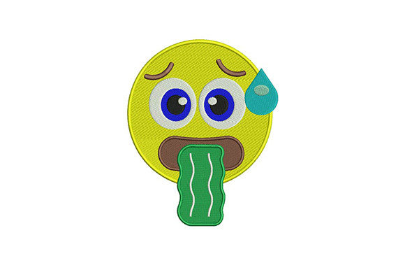 Vomiting Emoticon Embroidery